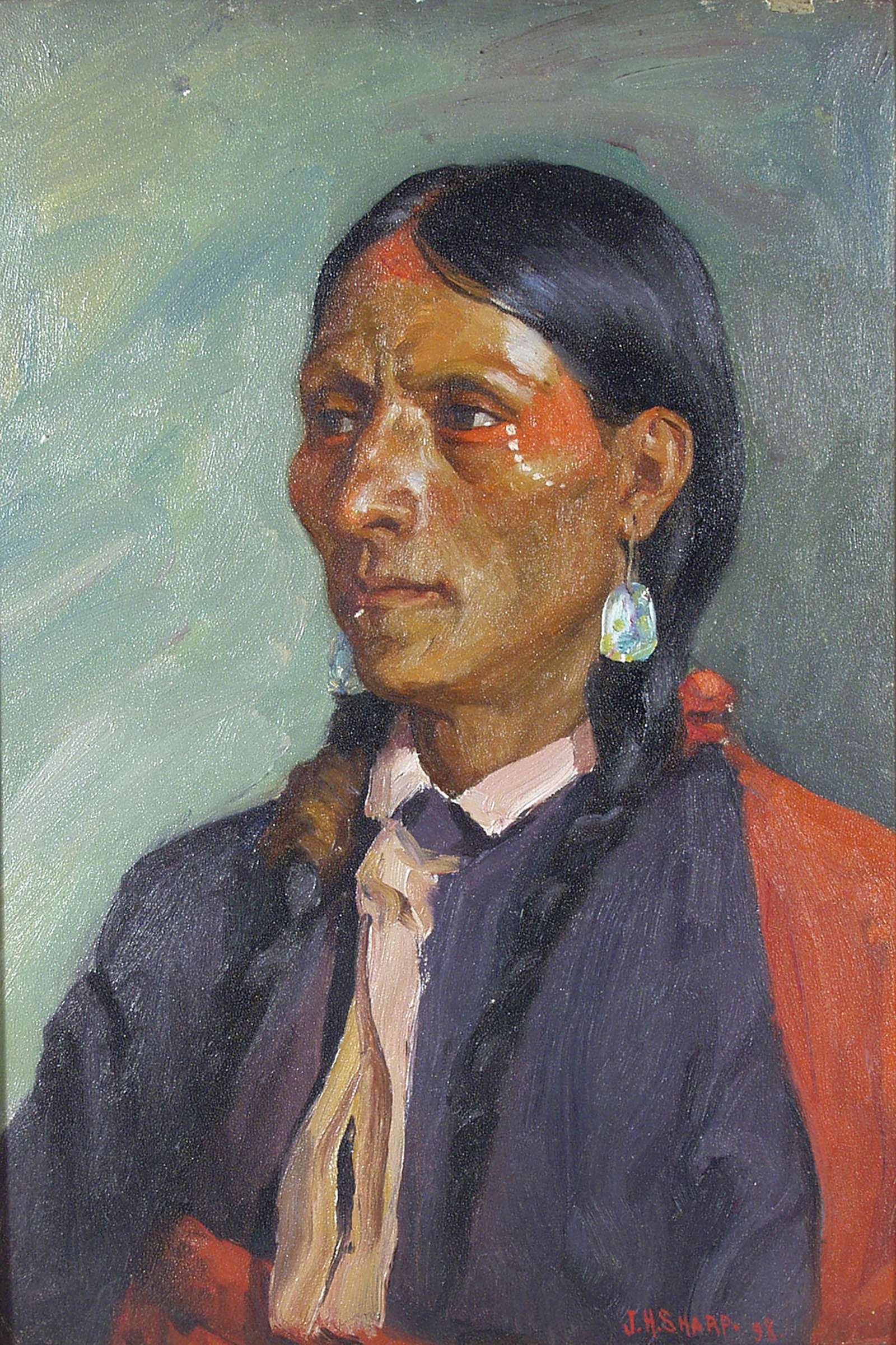 Untitled (Plains man with black and red shirt)